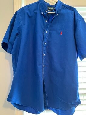 Polo by Ralph Lauren Short-Sleeve Button-Down Shirt - Royal Blue with Red Pony